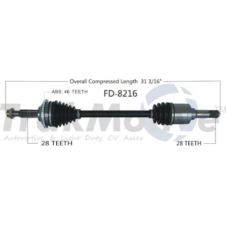 Surtrack Axle Cv Axle Shaft, Fd-8216 FD-8216